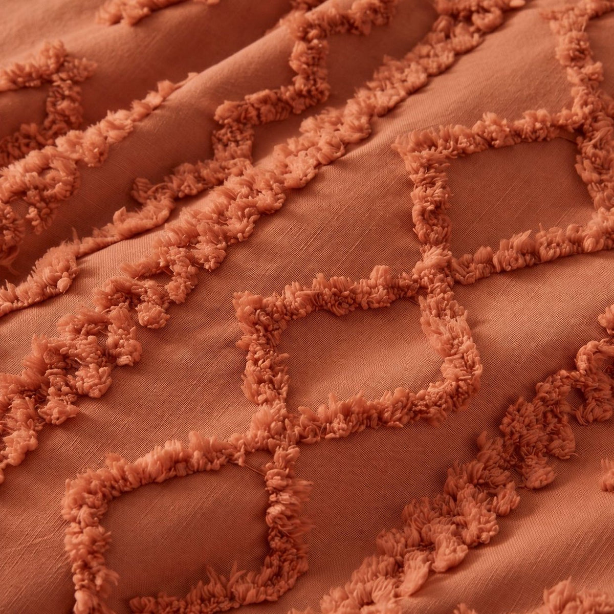 Tufted comforter detail, Caramel