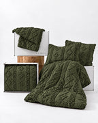 Tufted comforter detail, Moody Olive