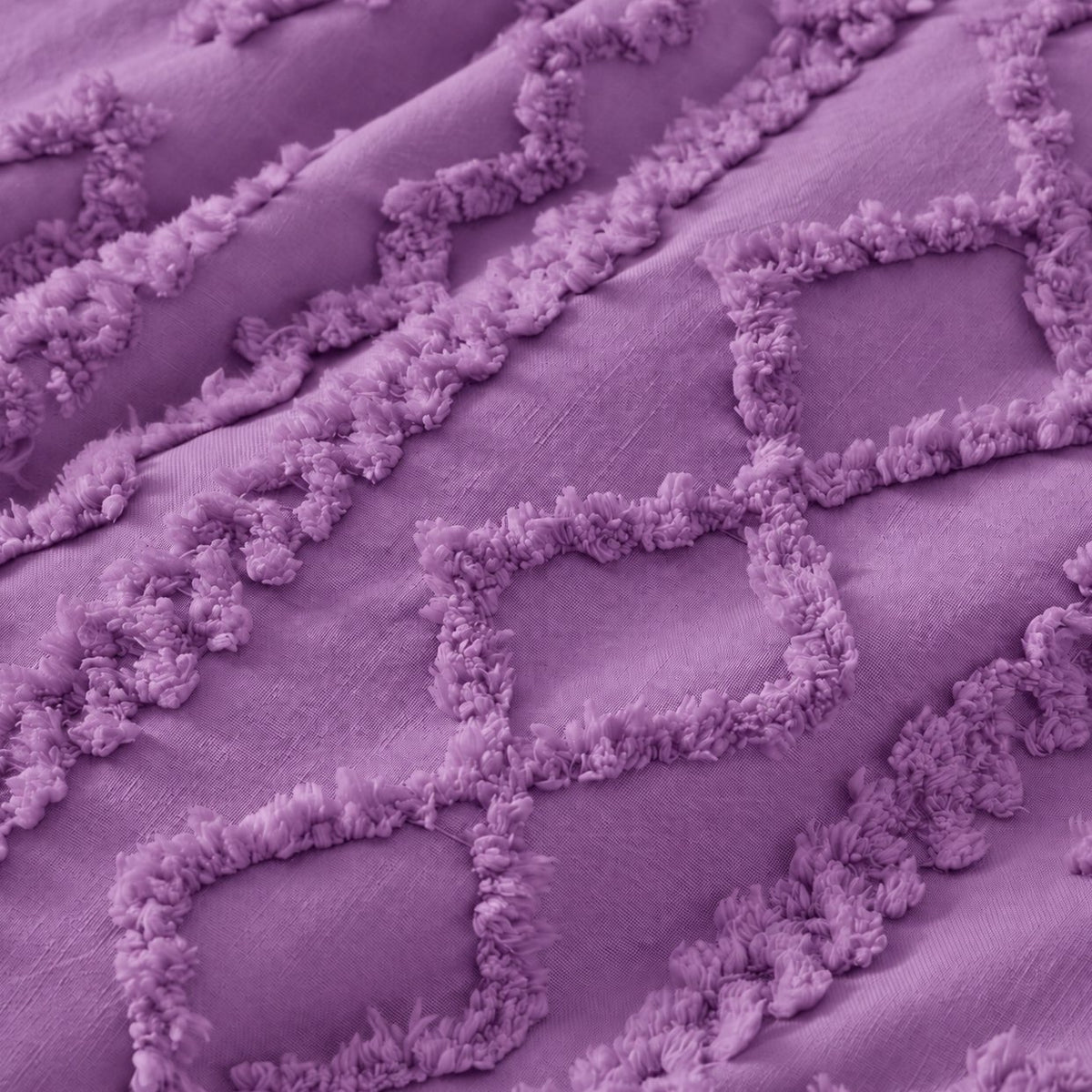 Tufted comforter detail, Purple