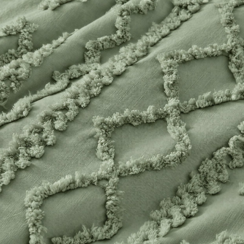 Tufted comforter detail, Sage Green