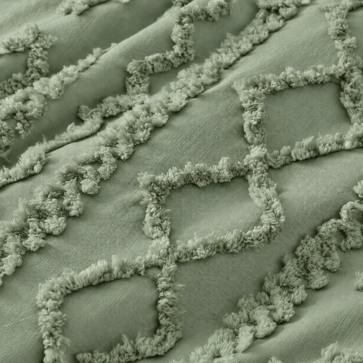 Tufted comforter detail, Sage Green