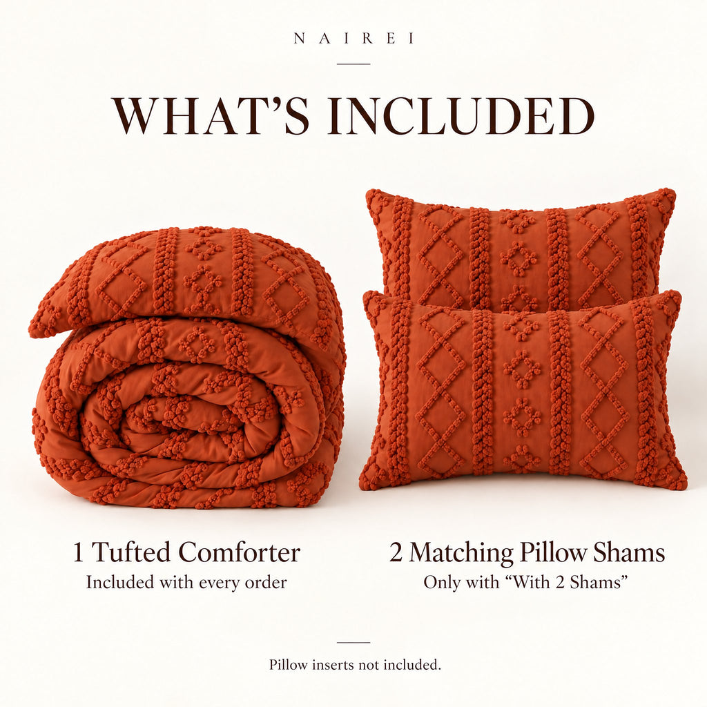 Tufted comforter, what's included, Sage Green