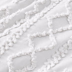 Tufted comforter detail, White